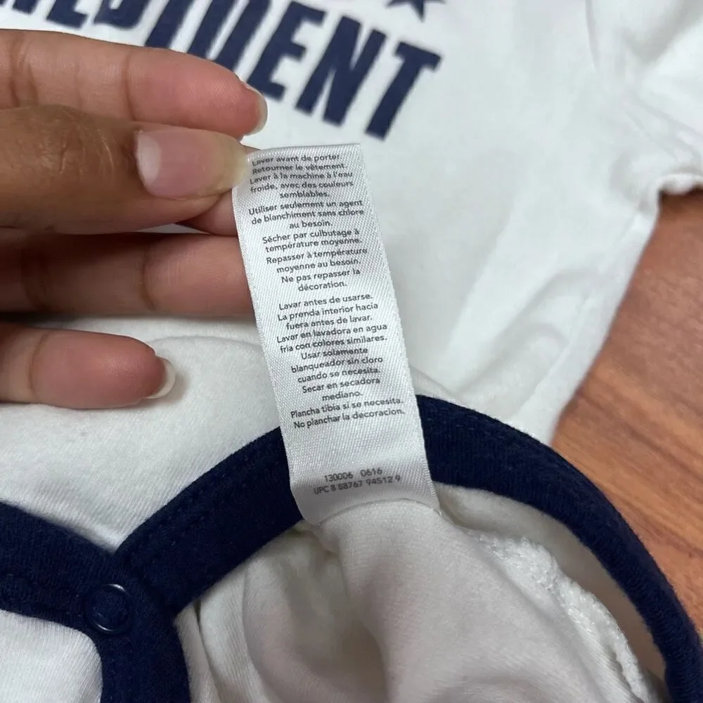 Carter's Baby Boys Future President Long Sleeve Single Bodysuit Ivory Size 24M